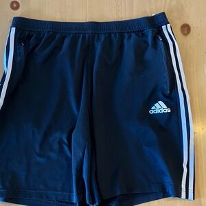 Adidas Navy Blue Shorts with White Stripes